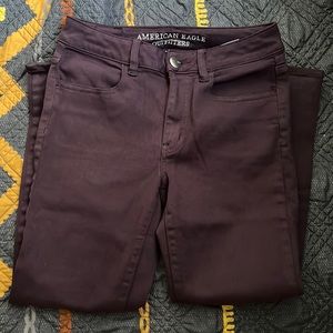 American Eagle Purple High Rise Crop Jegging Super Stretch Size 4